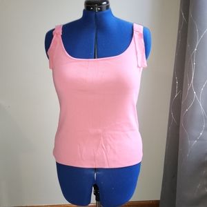 Pink knit tank top